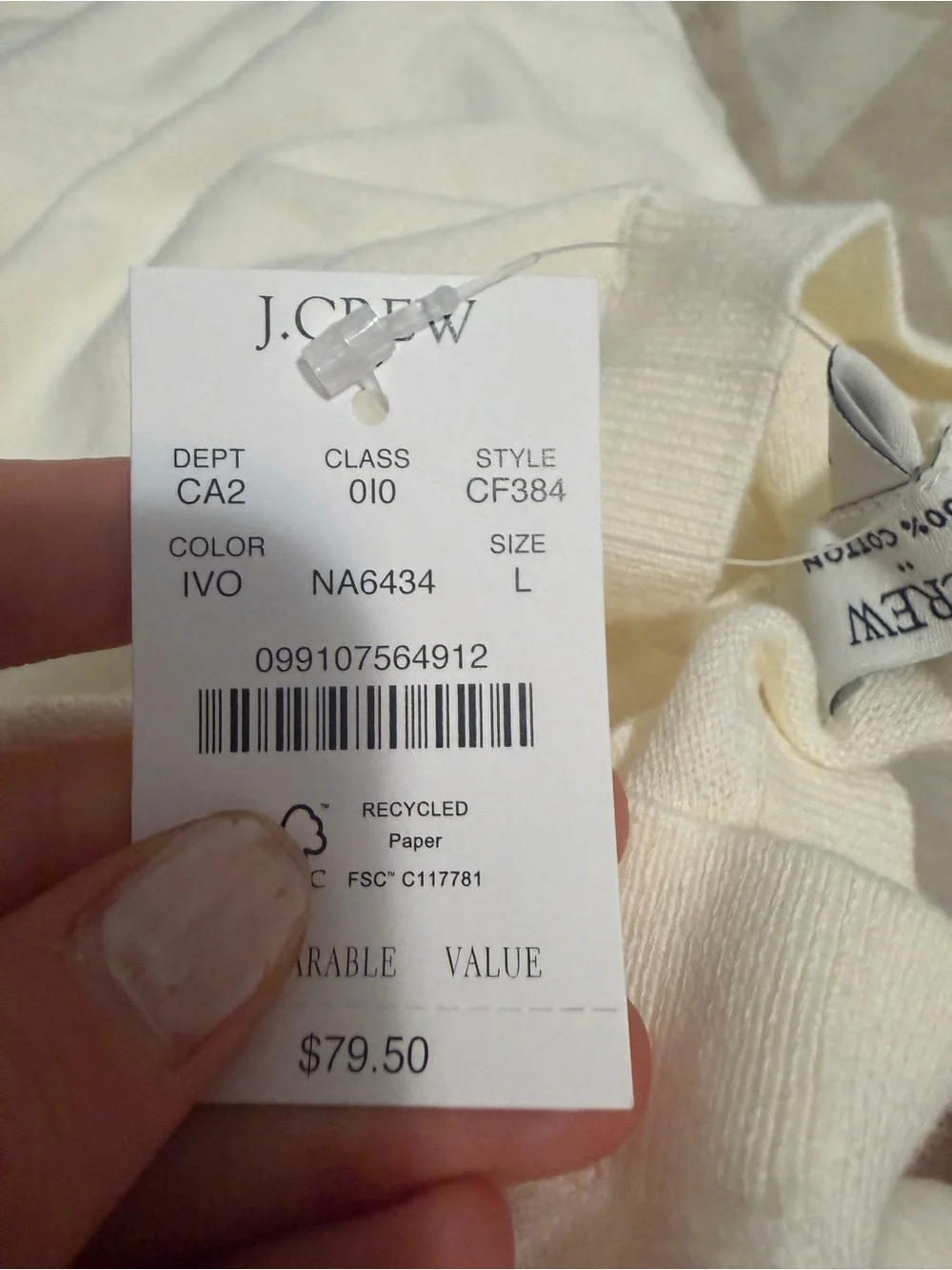 J crew Short-sleeve cotton crewneck sweater